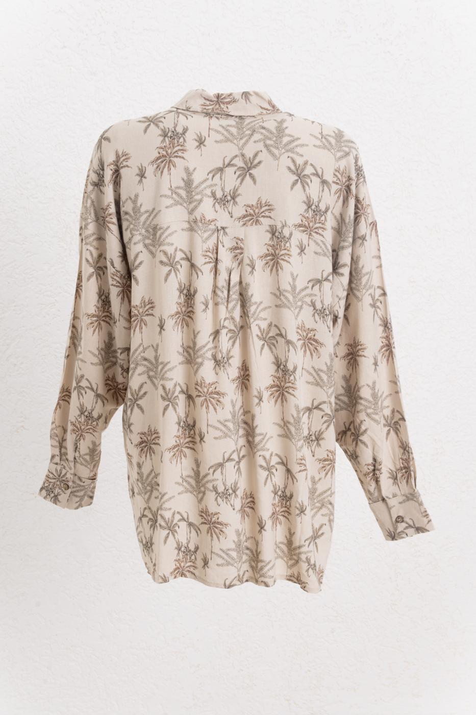 BSL Women Linen Blend Oversize Shirt - Midlothian