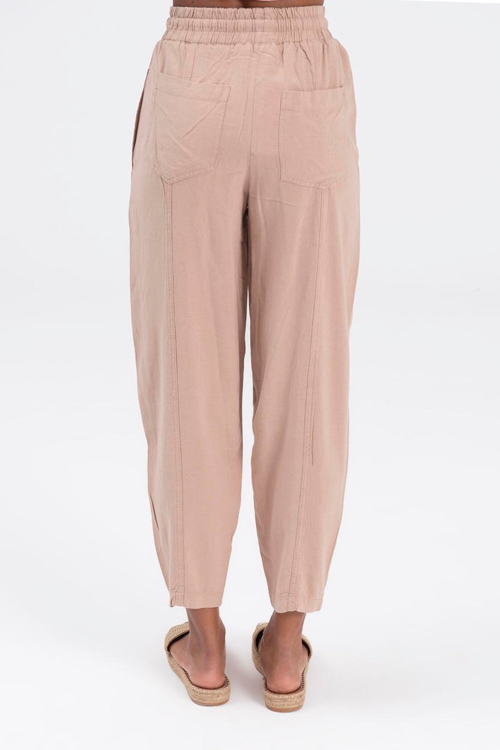 BSL Women Linen Blend Loose Pants - Agía Paraskeví