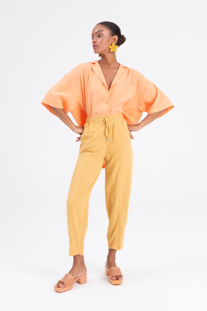 BSL Women Linen Blend Loose Pants - Rowlett