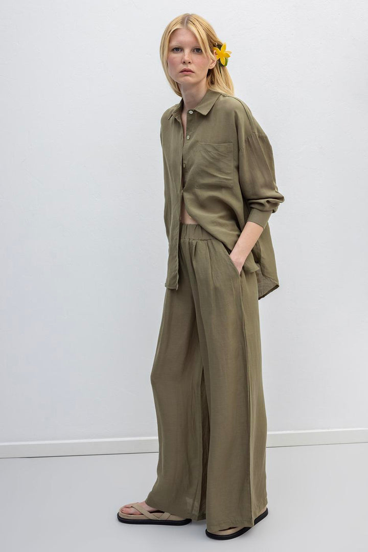 BSL Women Linen Blend Loose Trousers - Leganés