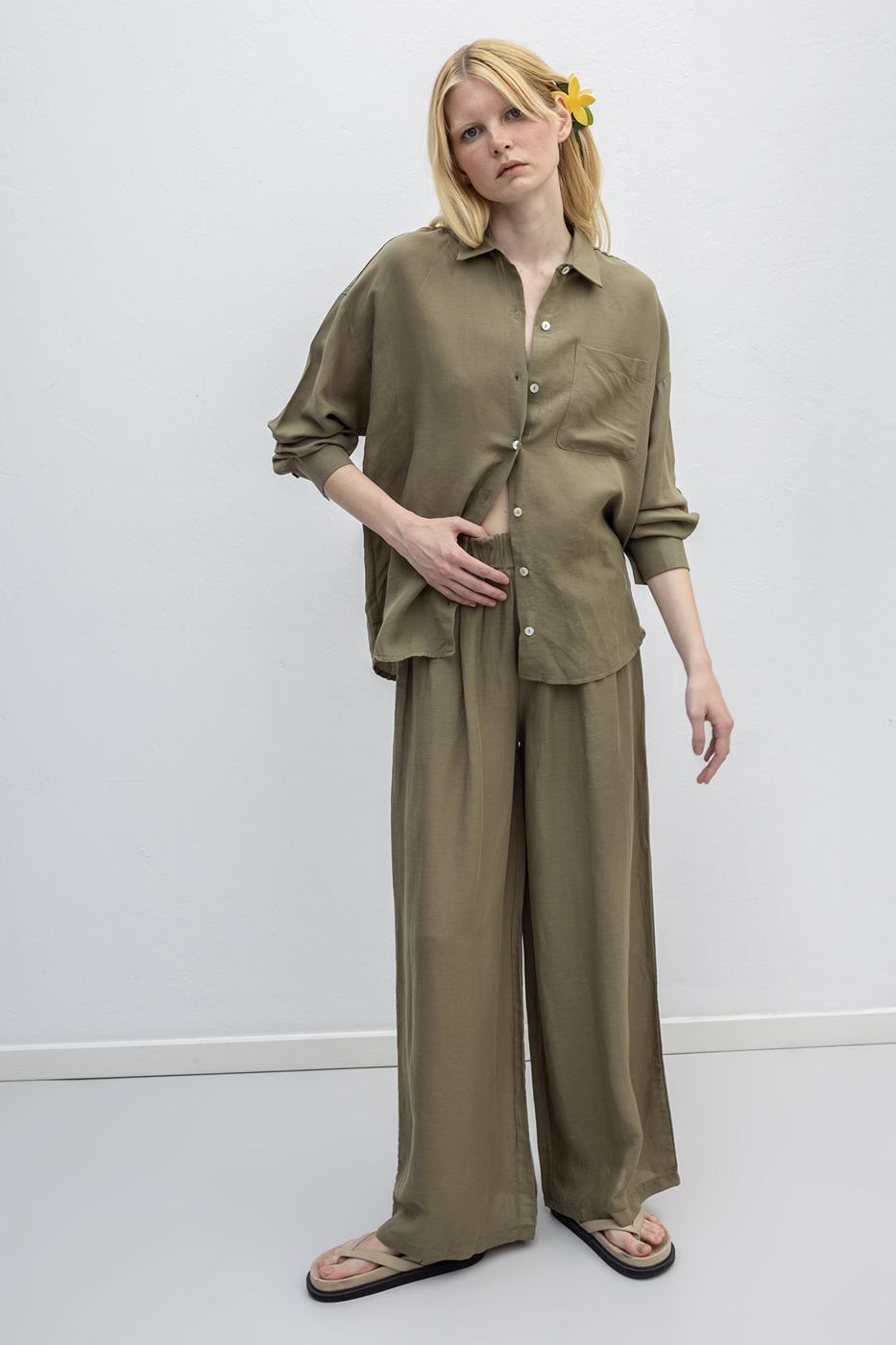 BSL Women Linen Blend Loose Trousers - Leganés