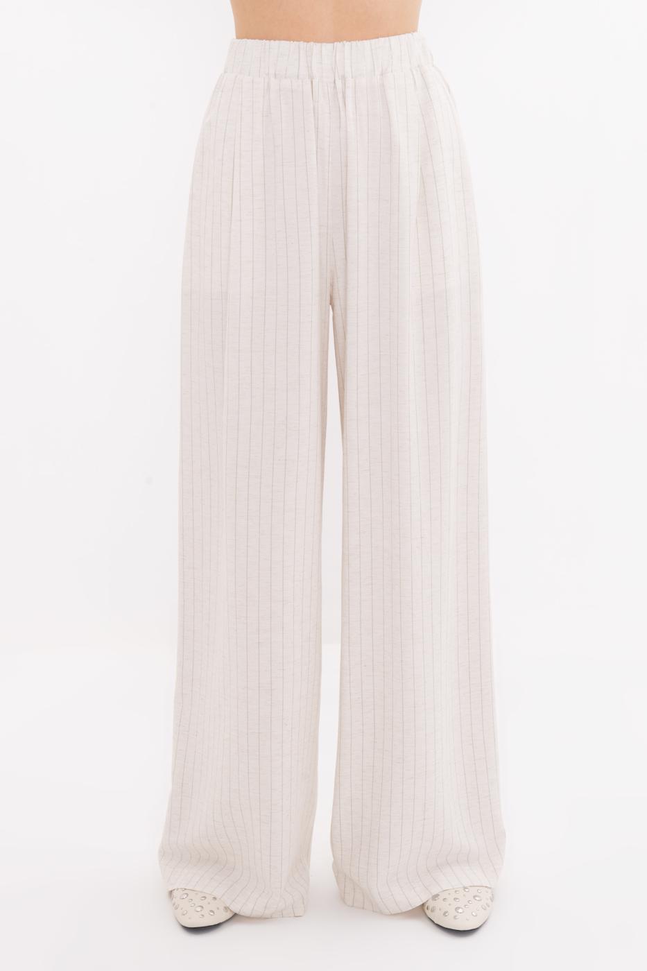 BSL Women Linen Blend Loose Trousers - Noisy-le-Grand