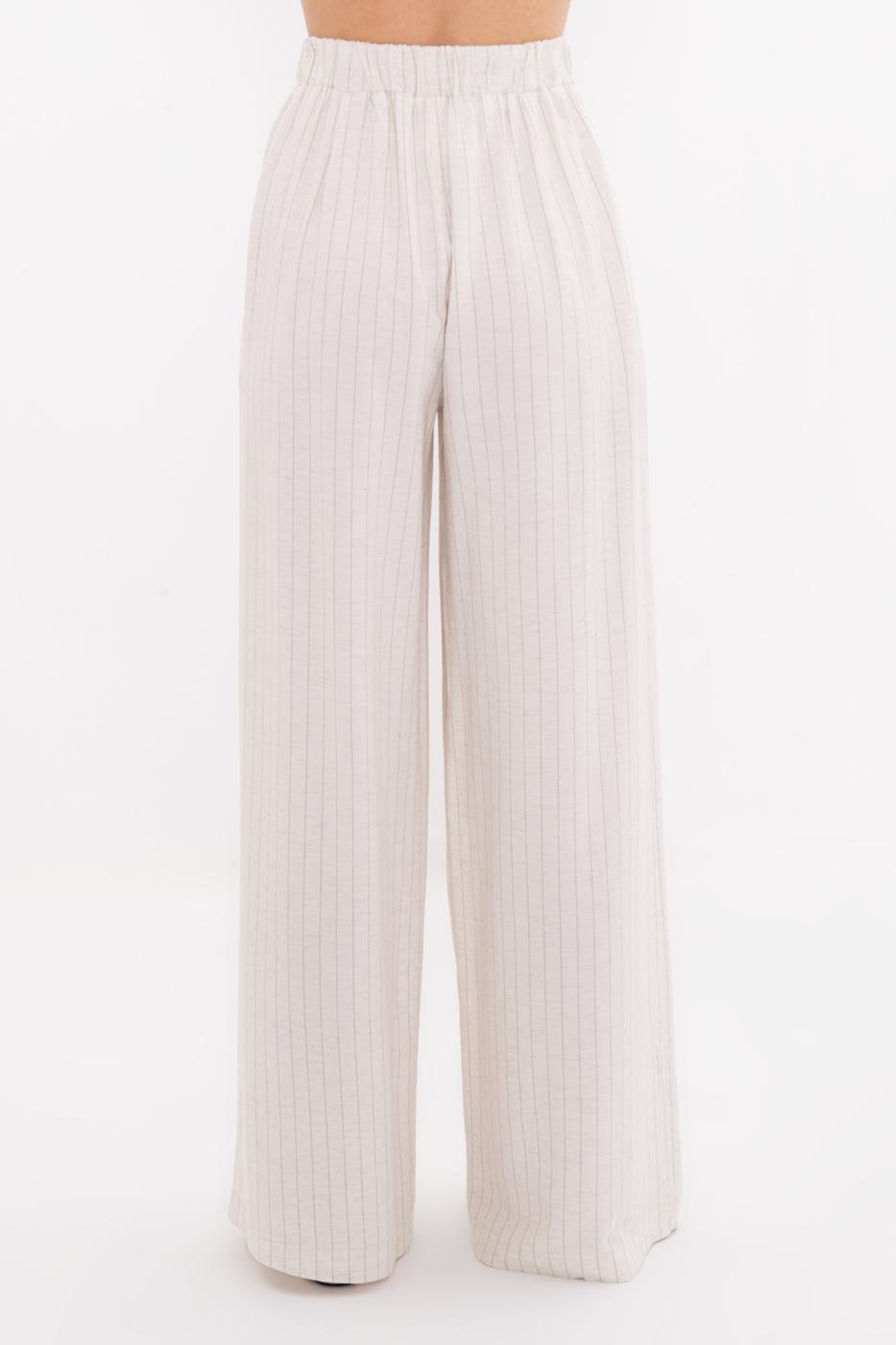 BSL Women Linen Blend Loose Trousers - Noisy-le-Grand