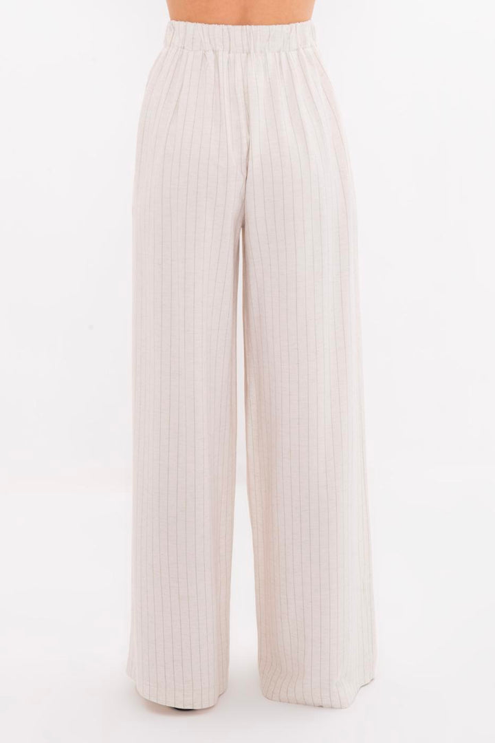 BSL Women Linen Blend Loose Trousers - Noisy-le-Grand