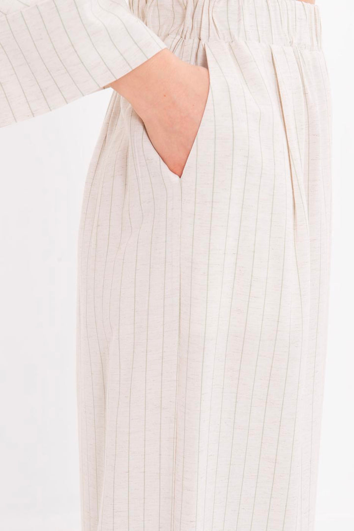 BSL Women Linen Blend Loose Trousers - Noisy-le-Grand