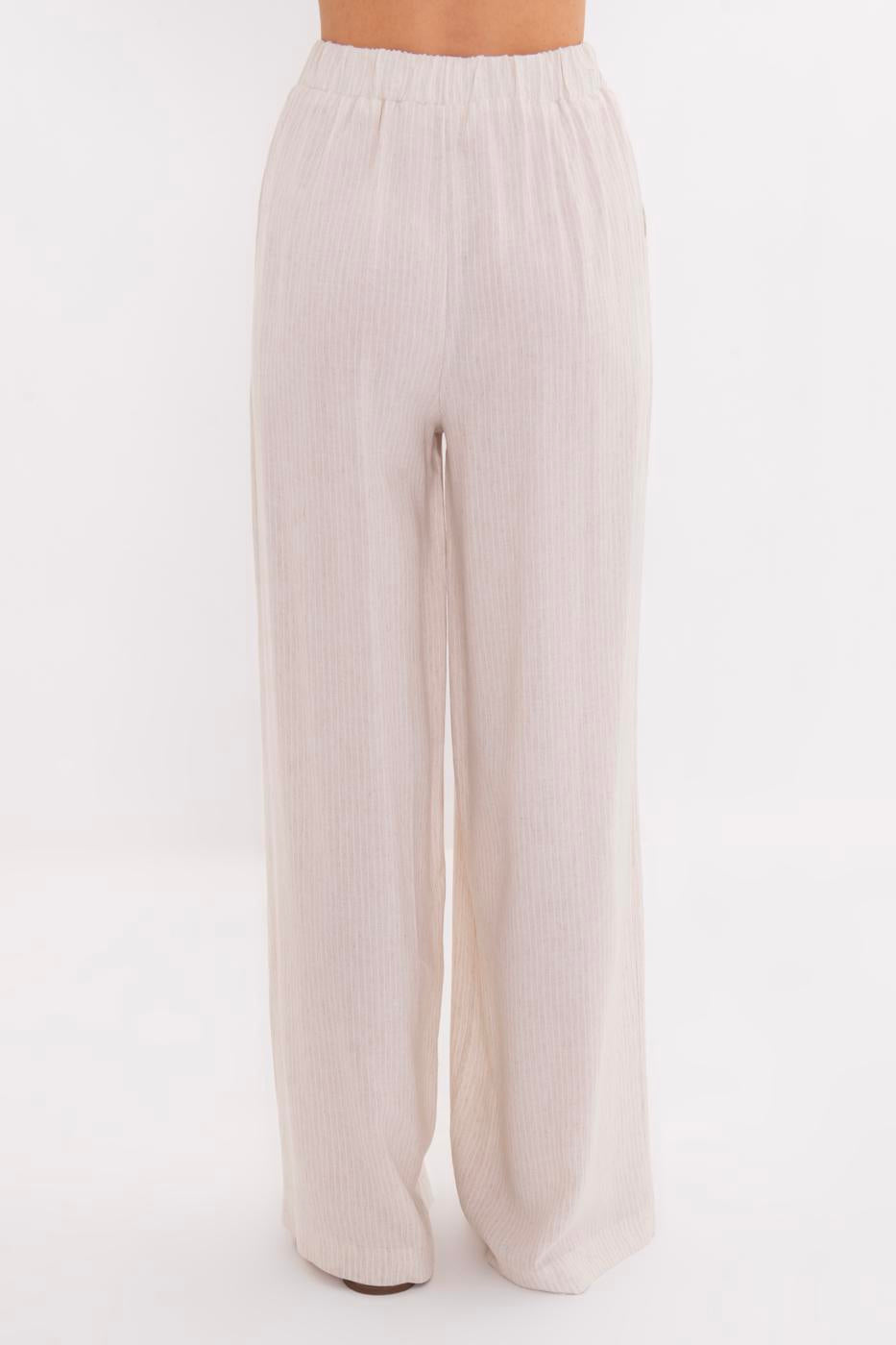 BSL Women Linen Blend Loose Trousers - Huesca