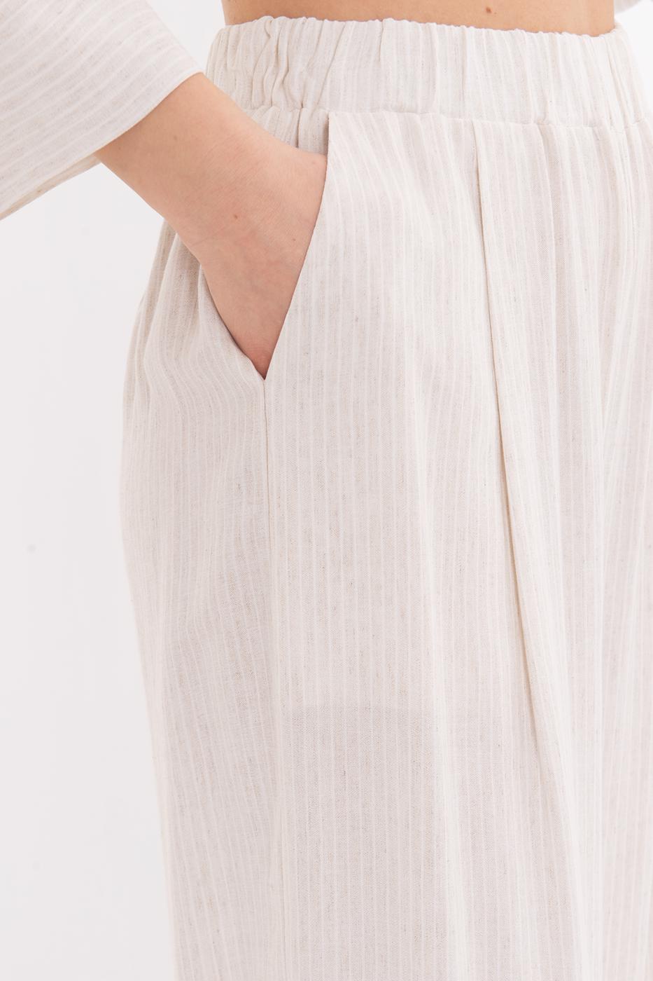 BSL Women Linen Blend Loose Trousers - Huesca