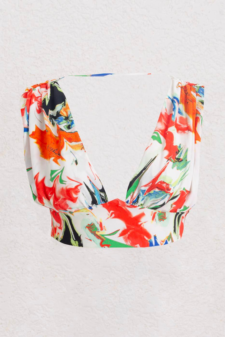 BSL Women Linen Blend Deep Collar Detailed Bustier - Eastleigh