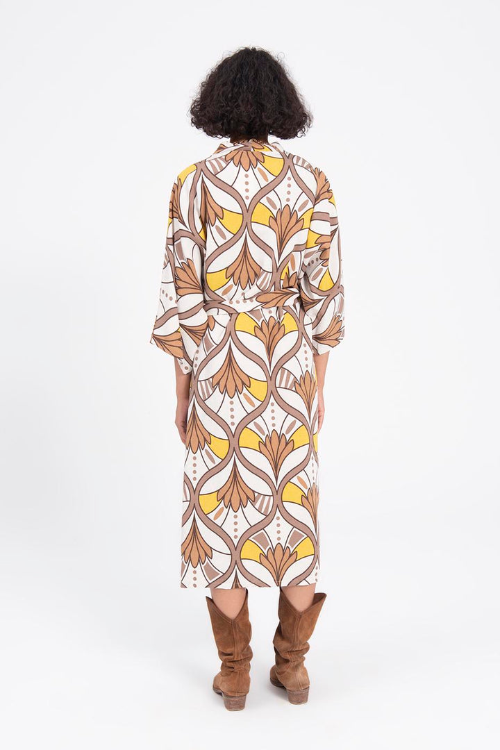 BSL Women Linen Blend Kimono with Belt - Hammond