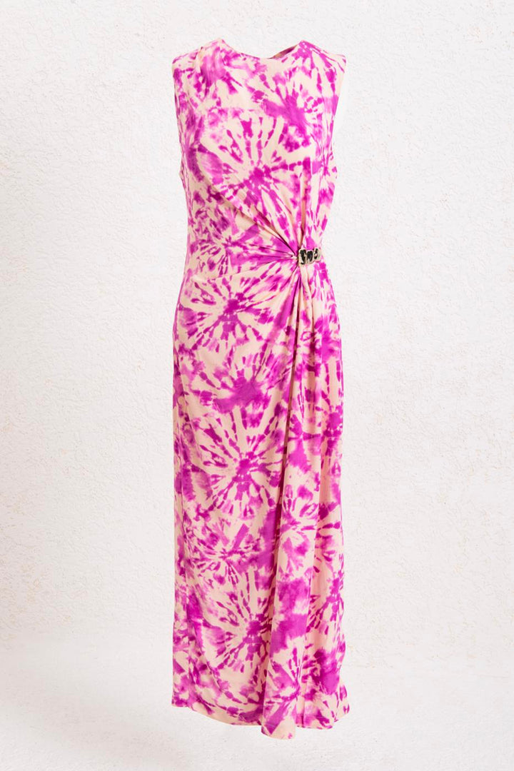 BSL Women Linen Blend Drape Detailed Midi Dress - San Luis Río Colorado