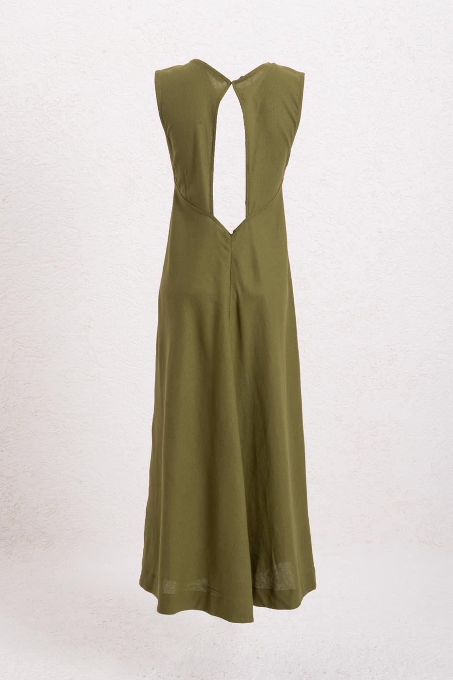 BSL Women Linen Blend Midi Dress - Puerto Peñasco