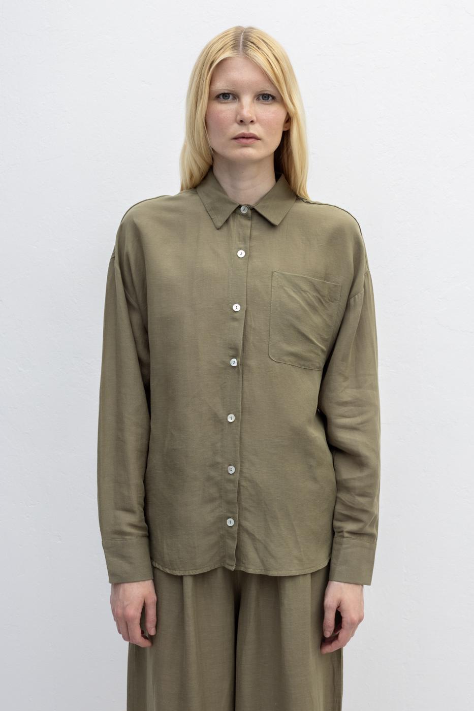 BSL Women Linen Blend Oversize Shirt - Prattville