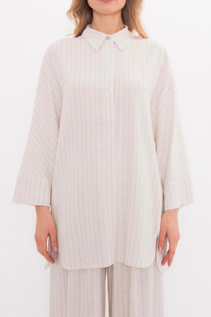BSL Women Linen Blend Oversize Shirt - Colmenar Viejo