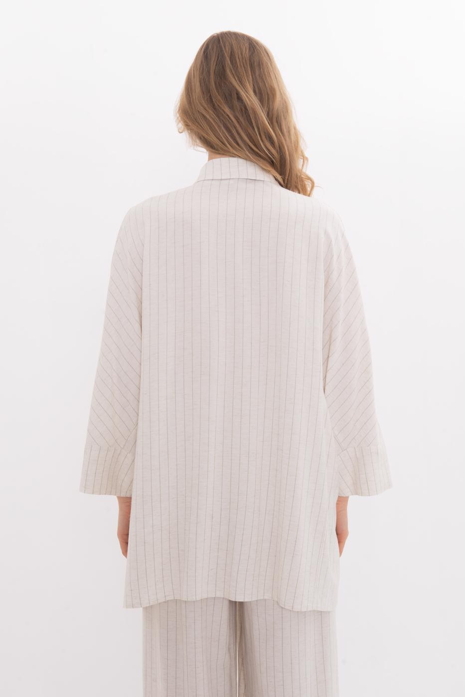 BSL Women Linen Blend Oversize Shirt - Colmenar Viejo