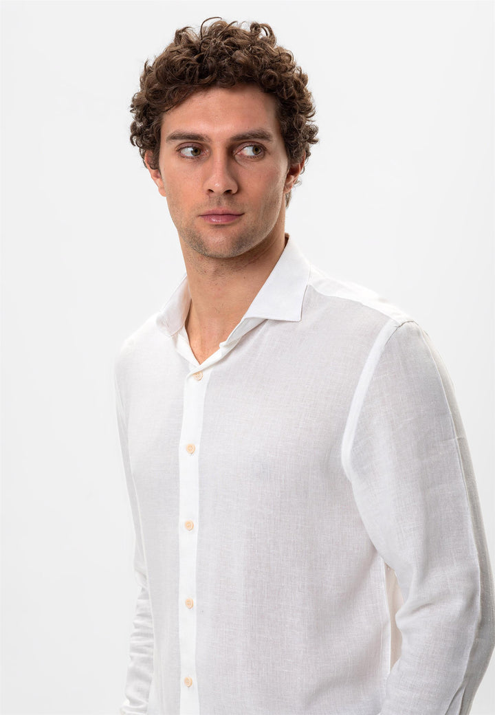 ANT Linen Blended Relax Fit Men's Shirt - Auburn