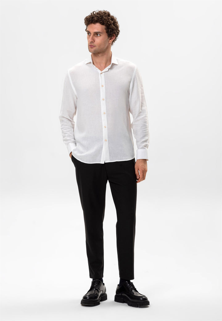 ANT Linen Blended Relax Fit Men's Shirt - Auburn