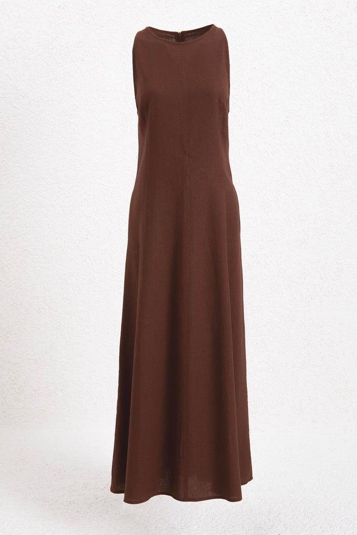 BSL Women Linen Midi Sleeveless Dress - Hamilton