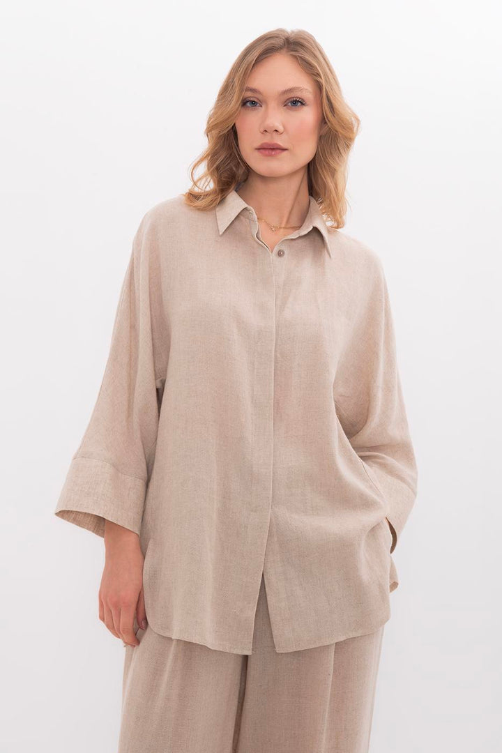 BSL Women Linen Oversize Basic Shirt - Dunstable