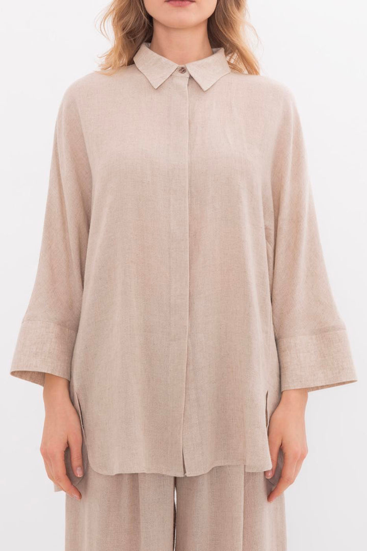 BSL Women Linen Oversize Basic Shirt - Dunstable