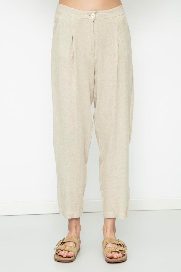 BSL Women Linen Pleated Trousers - San Bernardino