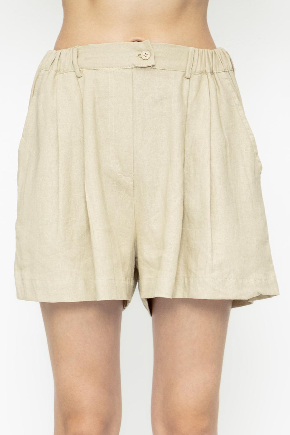 BSL Women Linen Pleated Shorts - Launceston