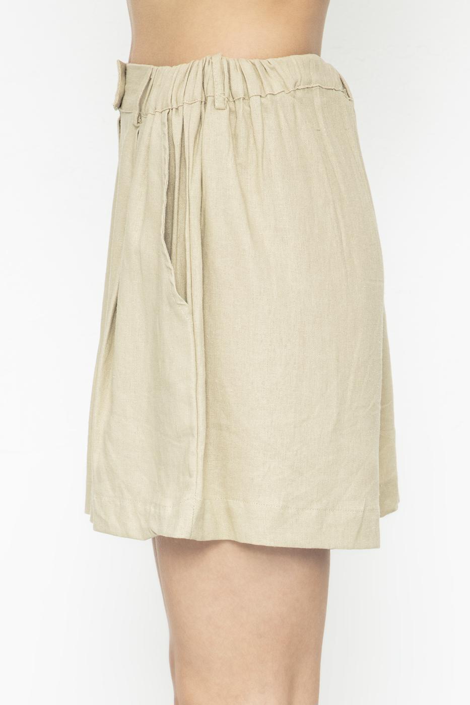 BSL Women Linen Pleated Shorts - Launceston
