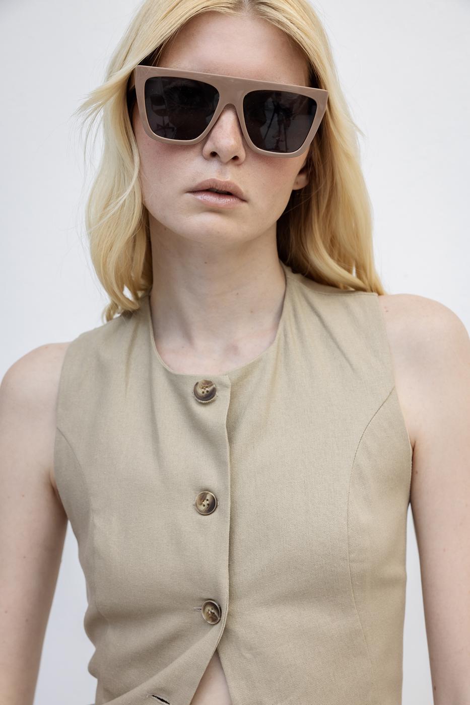 BSL Women Linen Slim Vest - Barneveld