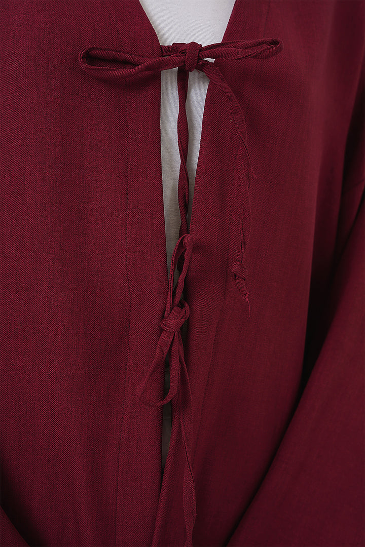 BGD Women Linen Hijab Kimono 5968 - Burgundy - Watsonville