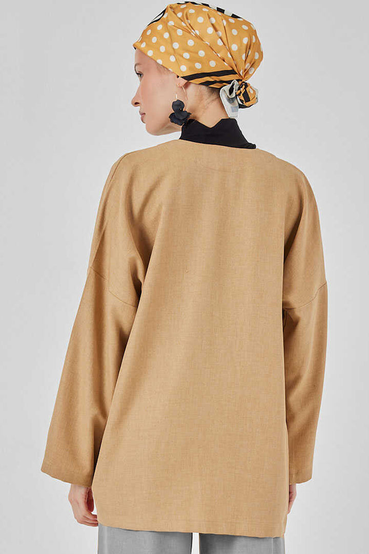 BGD Women Linen Hijab Kimono 5968 - Camel - Waipahu