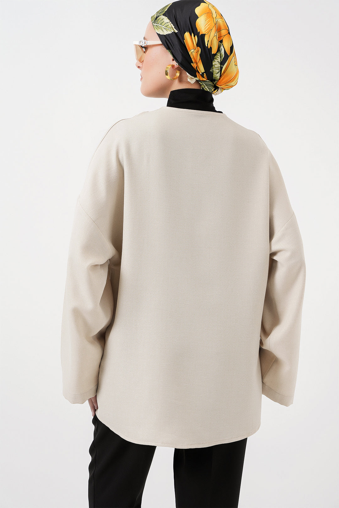 BGD Women Linen Hijab Kimono 5968 - Off-White - Bradenton