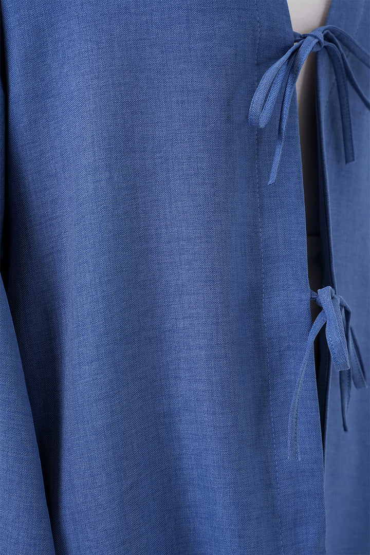 BGD Women Linen Hijab Kimono 5968 - Indigo - Mishawaka