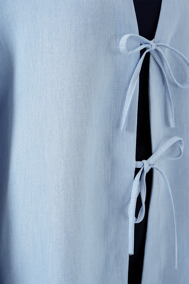 BGD Women Linen Hijab Kimono 5968 - Blue - Woking