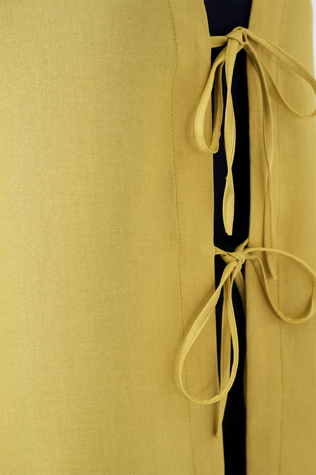 BGD Women Linen Hijab Kimono 5968 - Olive Green - San Andrés Tuxtla