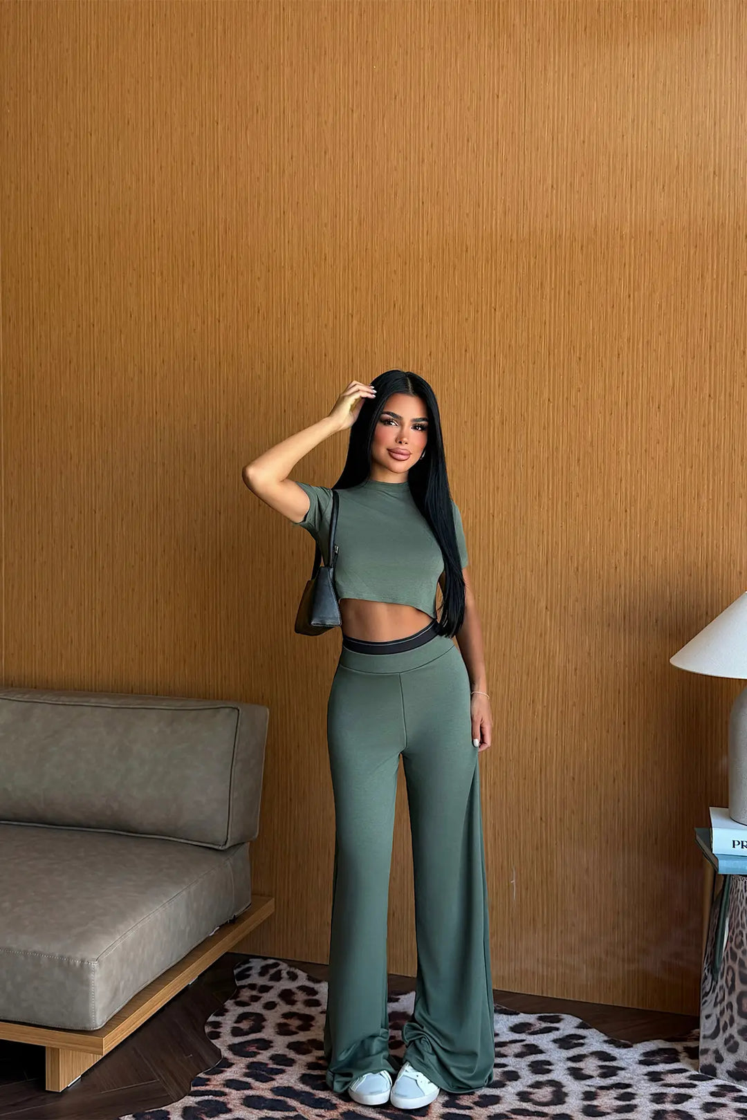 EYY Women Khaki Basic Pants Set - Concord