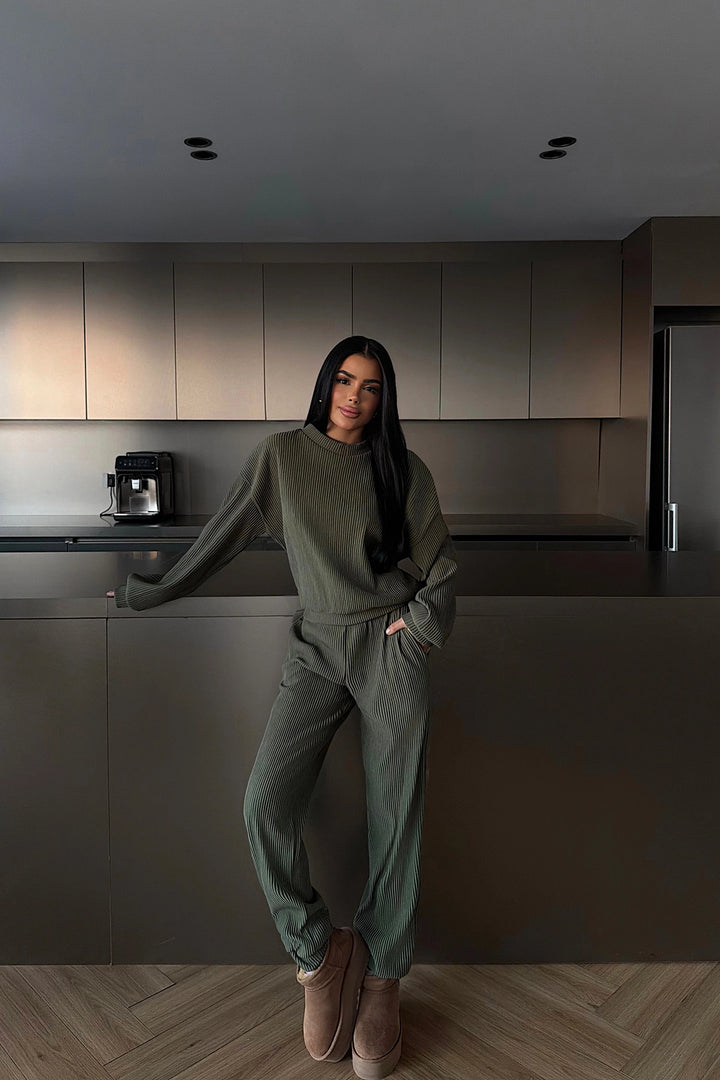 EYY Women Khaki Brimsley Top and Bottom Set - Coesfeld