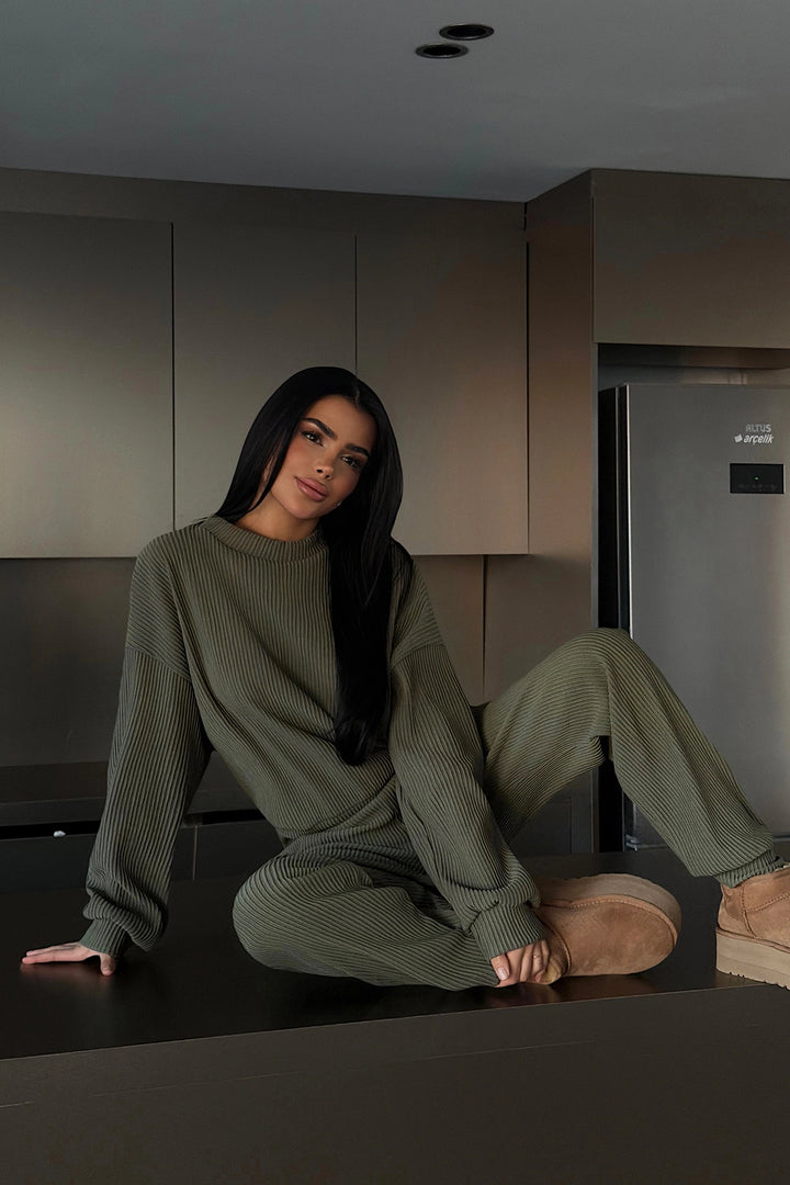 EYY Women Khaki Brimsley Top and Bottom Set - Coesfeld