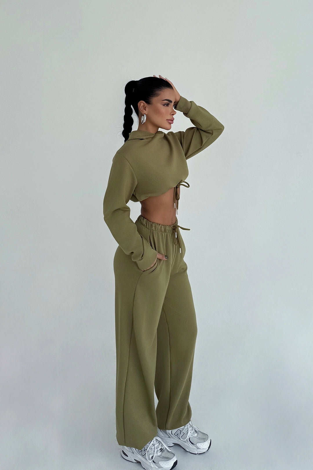 EYY Women Khaki Farhi Tie-Down Tracksuit - Winsford