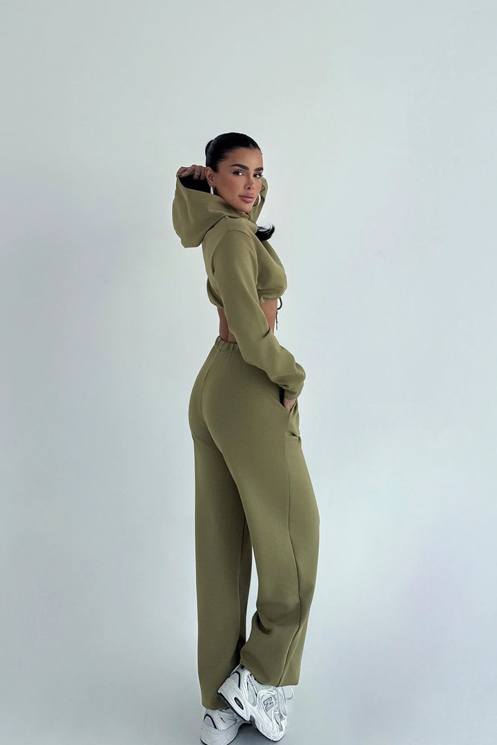 EYY Women Khaki Farhi Tie-Down Tracksuit - Winsford