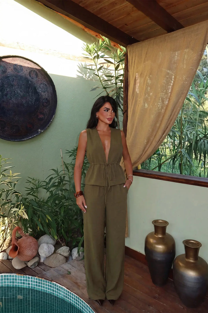 EYY Women Khaki Pants Set - Pryluky