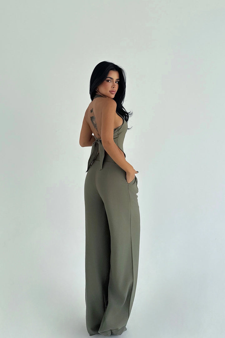EYY Women Khaki Pebble Suit - Aubervilliers