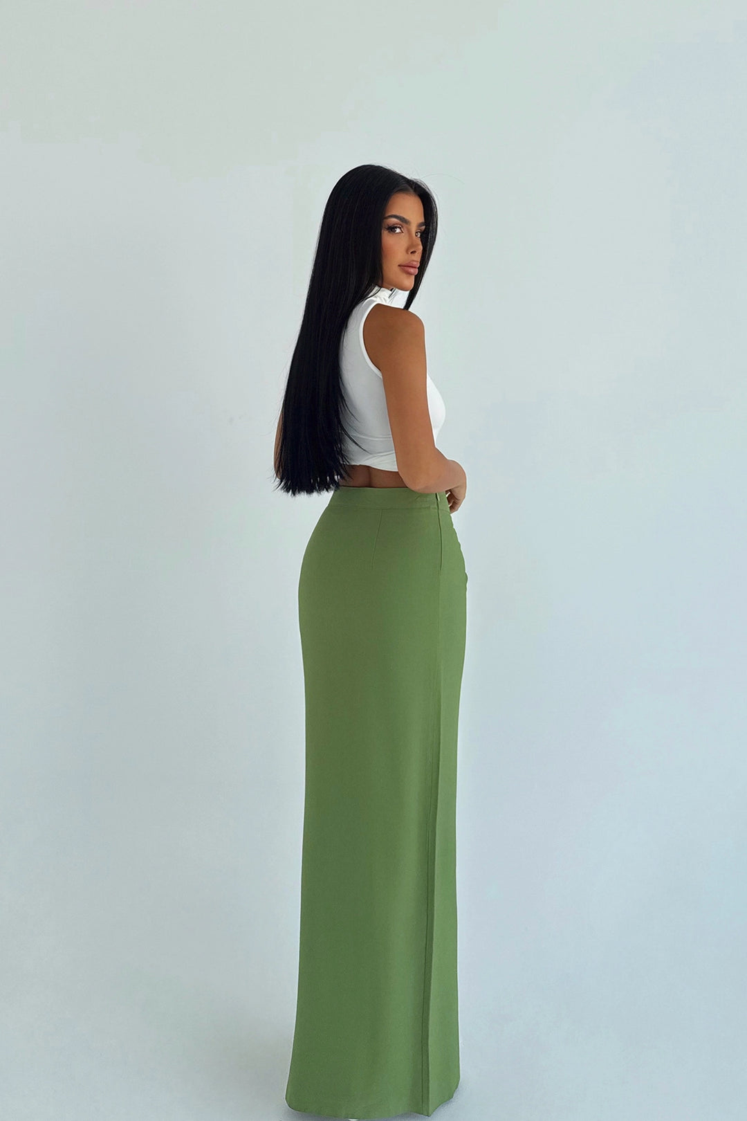 EYY Women Khaki Slit Detail Long Skirt - Chillum