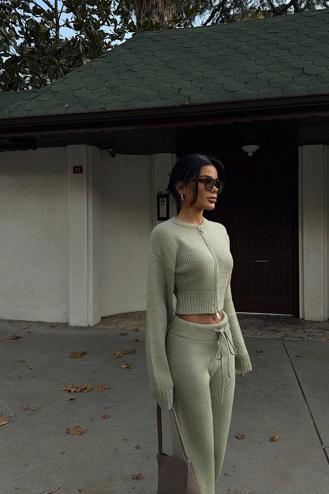 EYY Women Khaki Zaria Knit Set - Smila