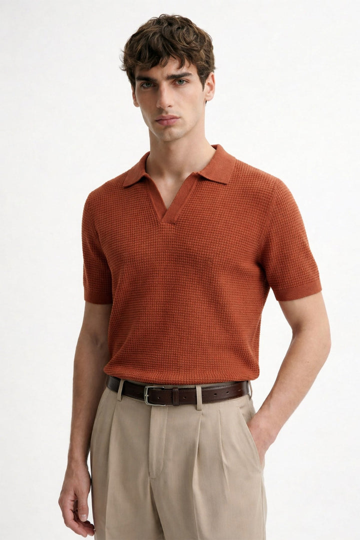 ANT Antioch Kiremit Dokulu Polo Yaka Erkek T-Shirt - Whangarei
