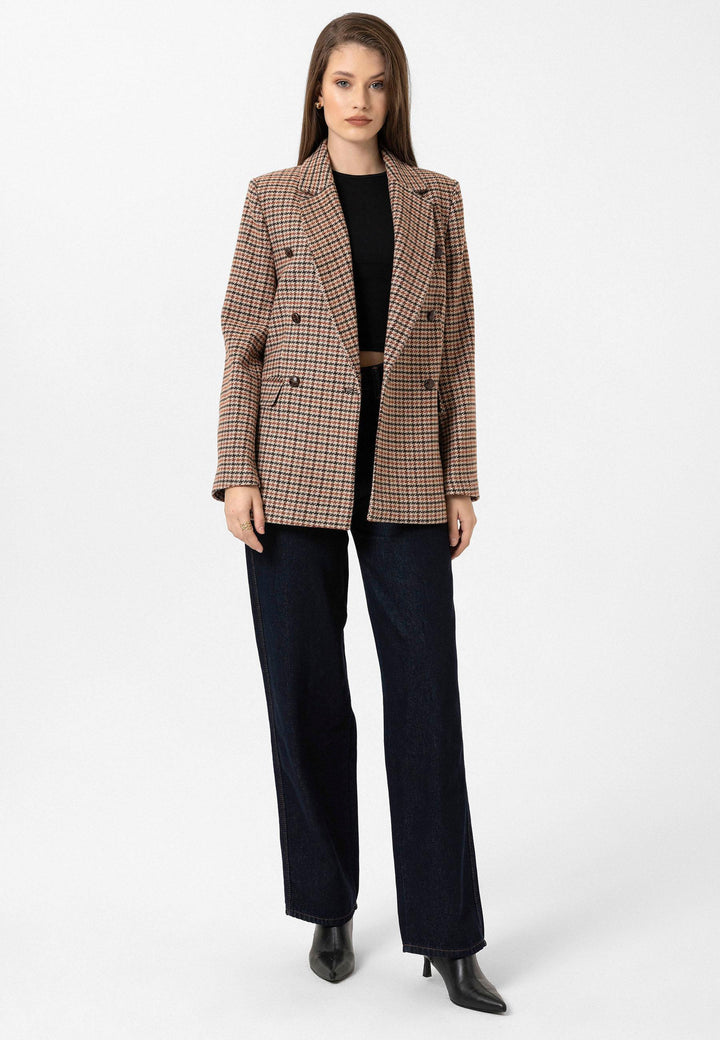ANT Antioch Tile Woman Herringbone Patterned Blazer Jacket - Berdiansk