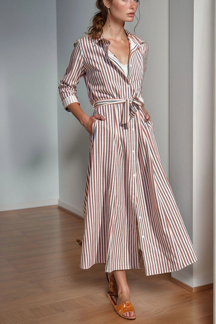 BCBSK-25700-3259 Linen Kilos Shirt Dress with Tile Self-Belted Pocket - Huntington Beach