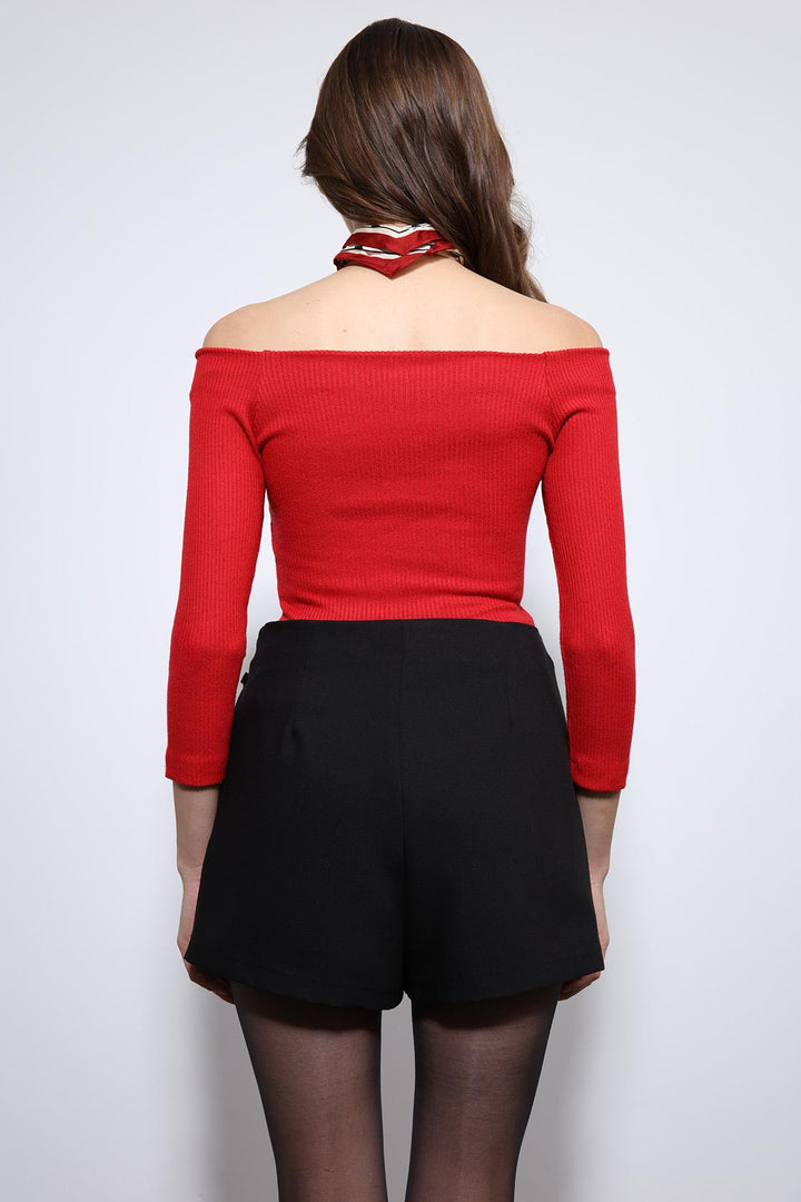 ANT Antioch Kırmızı Açık Omuz Detaylı Top - Tacoma