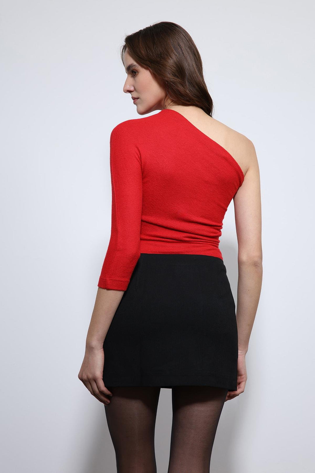 ANT Antioch Red Asymmetric Neck Top - Rockville