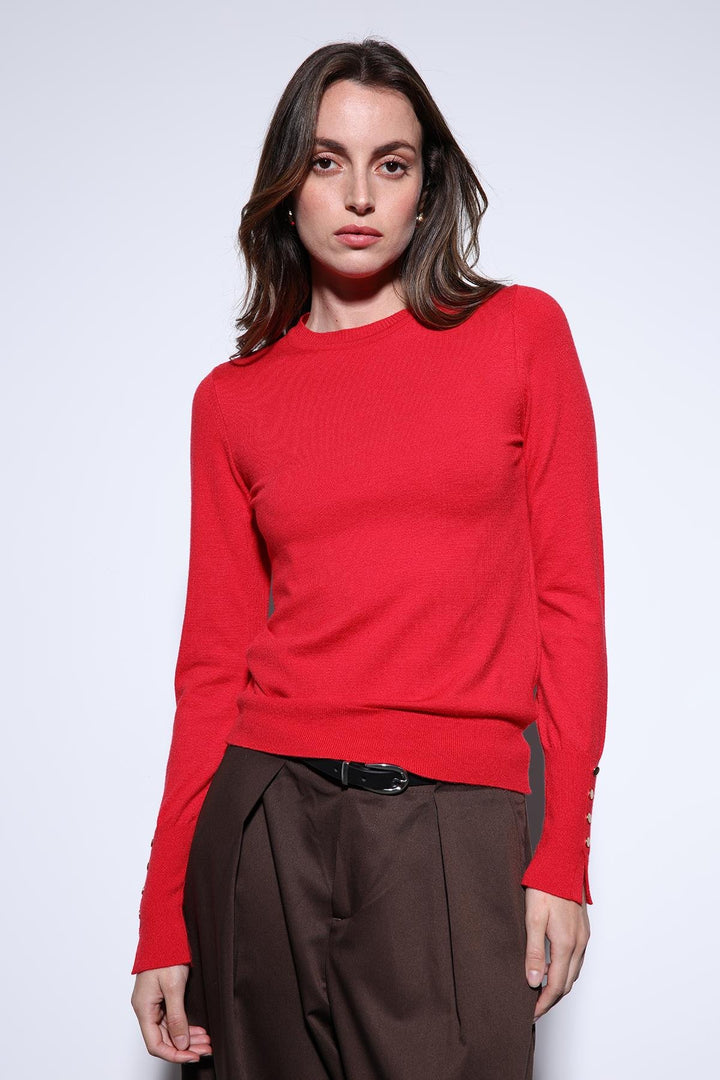 ANT Antioch Red Basic Women's Sweater - Caldwell