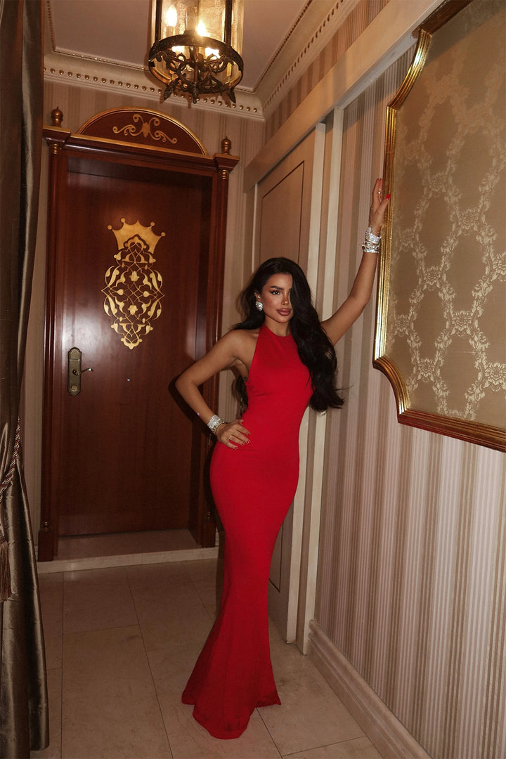 EYY Women Red Basic Long Dress - Mantova