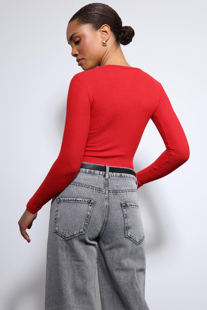 ANT Antioch Kırmızı Basic Uzun Kollu T-Shirt - Ilkeston